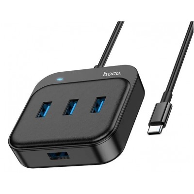 Хаб Type-C USB 4 порт Hoco HB31 черный 3x2.0 1x3.0